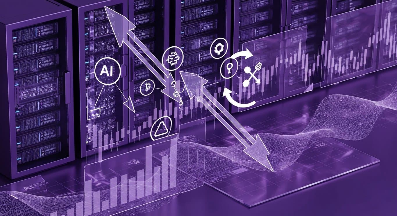 AI infrastructure demand with narrow tech leadership and concentration risk, fintech and crypto rotation, market trends in a紫