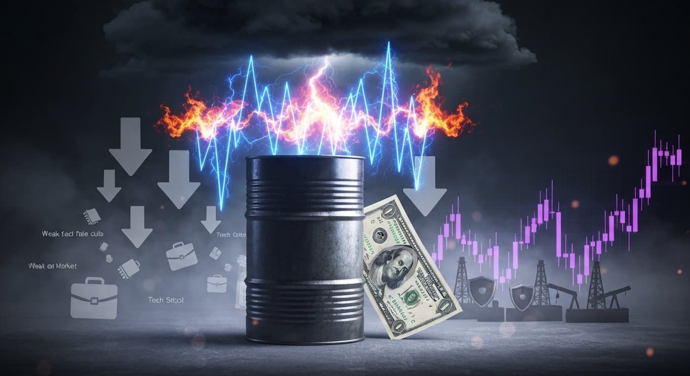 Geopolitical conflict lifts oil prices; stagflation fears, Fed rate cut odds, weak US labor, tech selloff, defense and energy