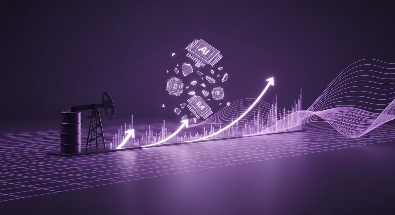 Global bond yields surge, energy prices lead sector rotation, oil and pumpjack, fading AI chips, sell-off in purple tones