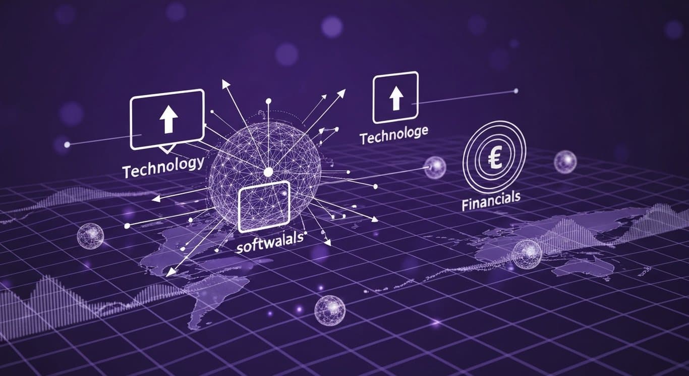 Market gains in Technology and Financial Services, AI reshaping software valuations, commodities and currency volatility driv