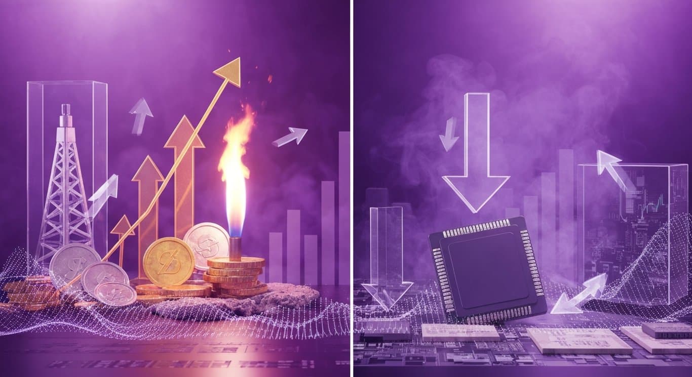 Market divergence with strong commodities and defensive sectors as tech stocks and semiconductors face headwinds; energy and