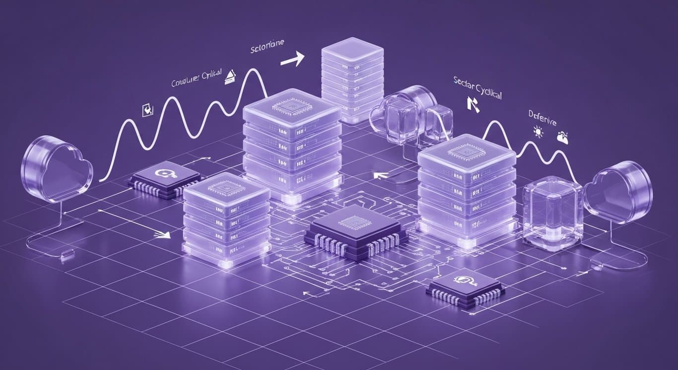 AI infrastructure and enterprise adoption with enabling tech, sector rotation and volatility, strength in Consumer Cyclical &