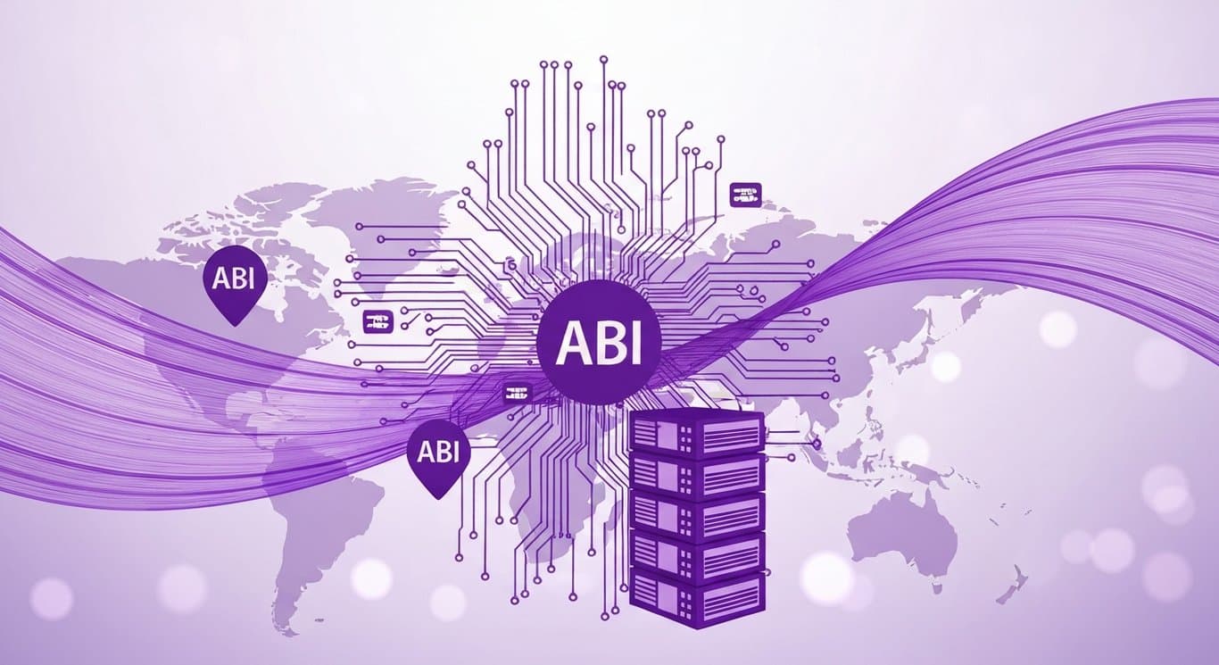Abstract tech earnings symbols with AI circuitry and data centers, cautious market sentiment amid inflation and rate presses