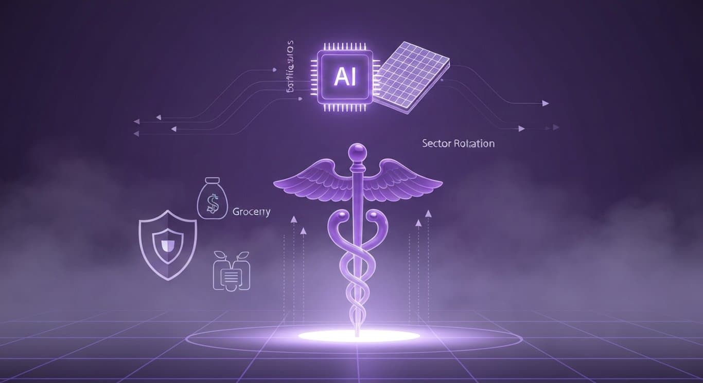 Healthcare decline, semiconductors and AI strength, chip equipment rally, rotation to defensive Utilities and Consumer Staple
