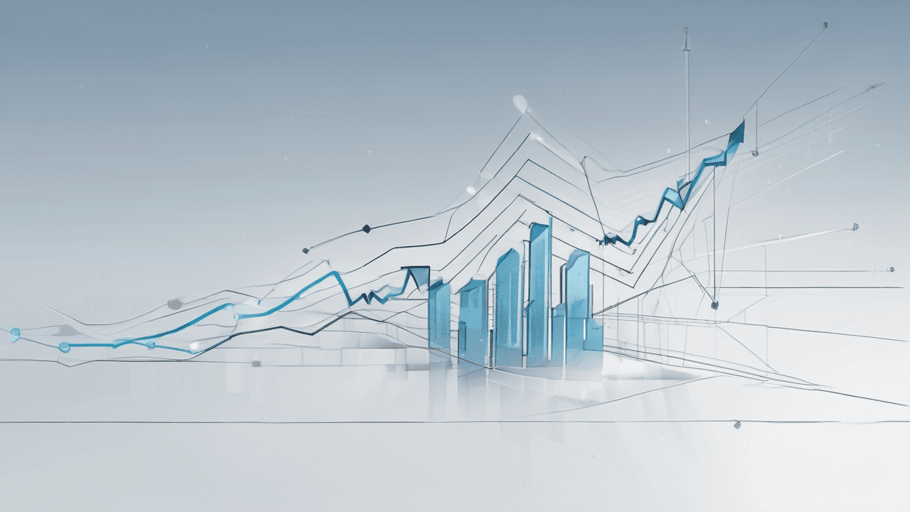 Abstract financial graph illustrating Lowe's (LOW) stock resilience amidst revenue decline and strong cash flow in the competitive home improvement retail market.