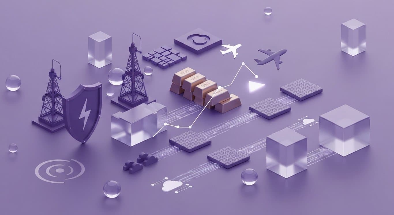 Geopolitical risk and flight-to-safety: defense and energy strength, airline volatility, gold gains, AI infrastructure lifts