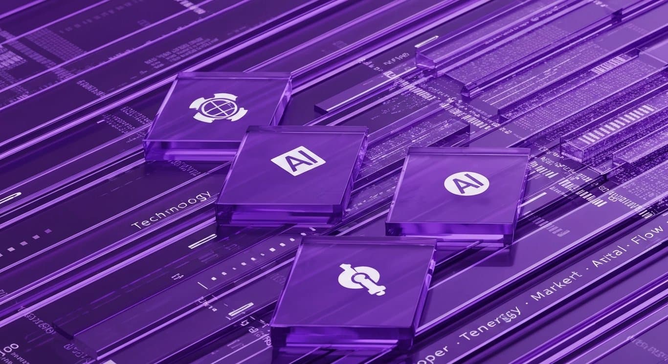 Market rotation with technology weakness, energy sector strength, AI momentum, and commodities metals breakout visualization