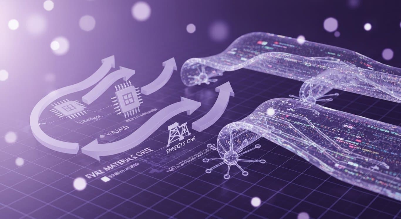 Market rotation from semiconductors to energy and materials, highlighting stretched valuations and AI theme divergence in a紫紫