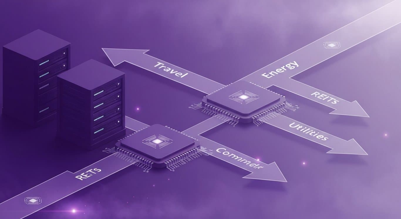 AI-driven market with semiconductors and infrastructure strength; rotation to travel, energy, commodities over utilities and
