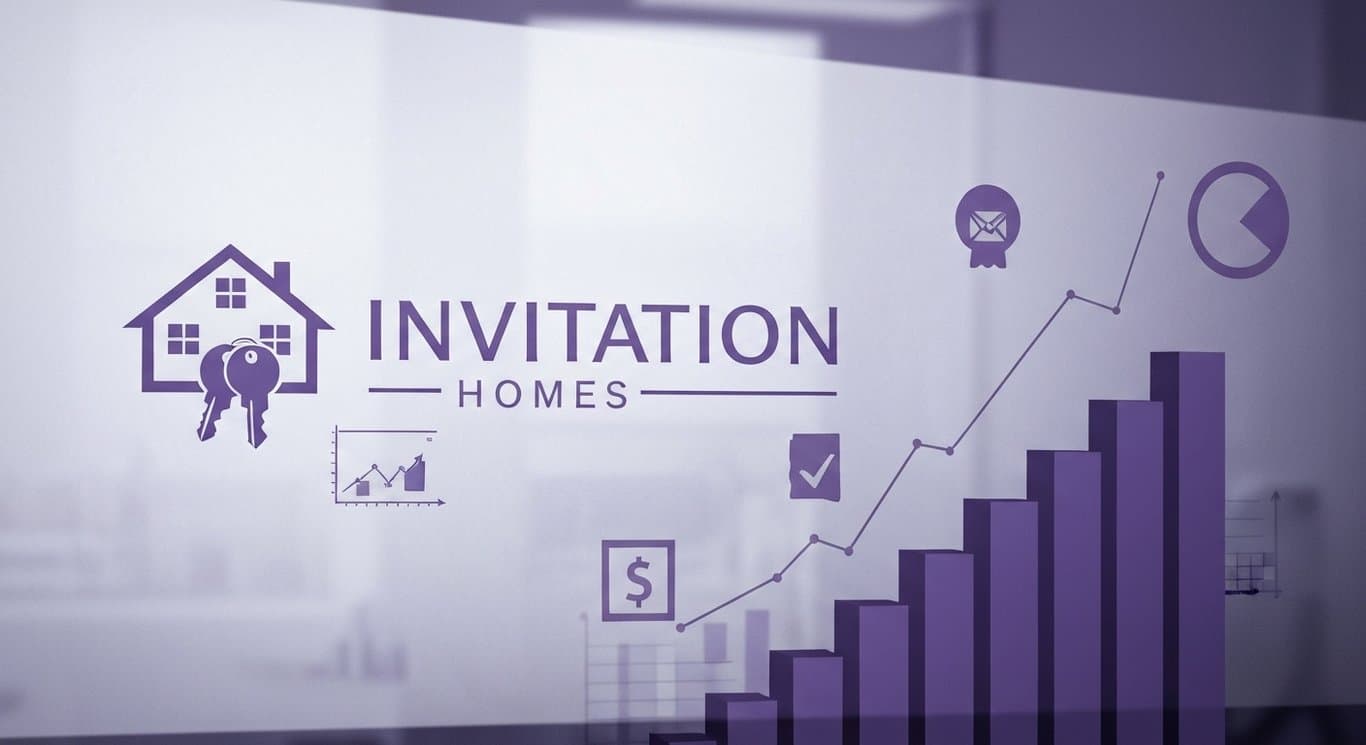 Invitation Homes housing affordability strategy with single-family rental visuals, developer lending symbols, and interest or